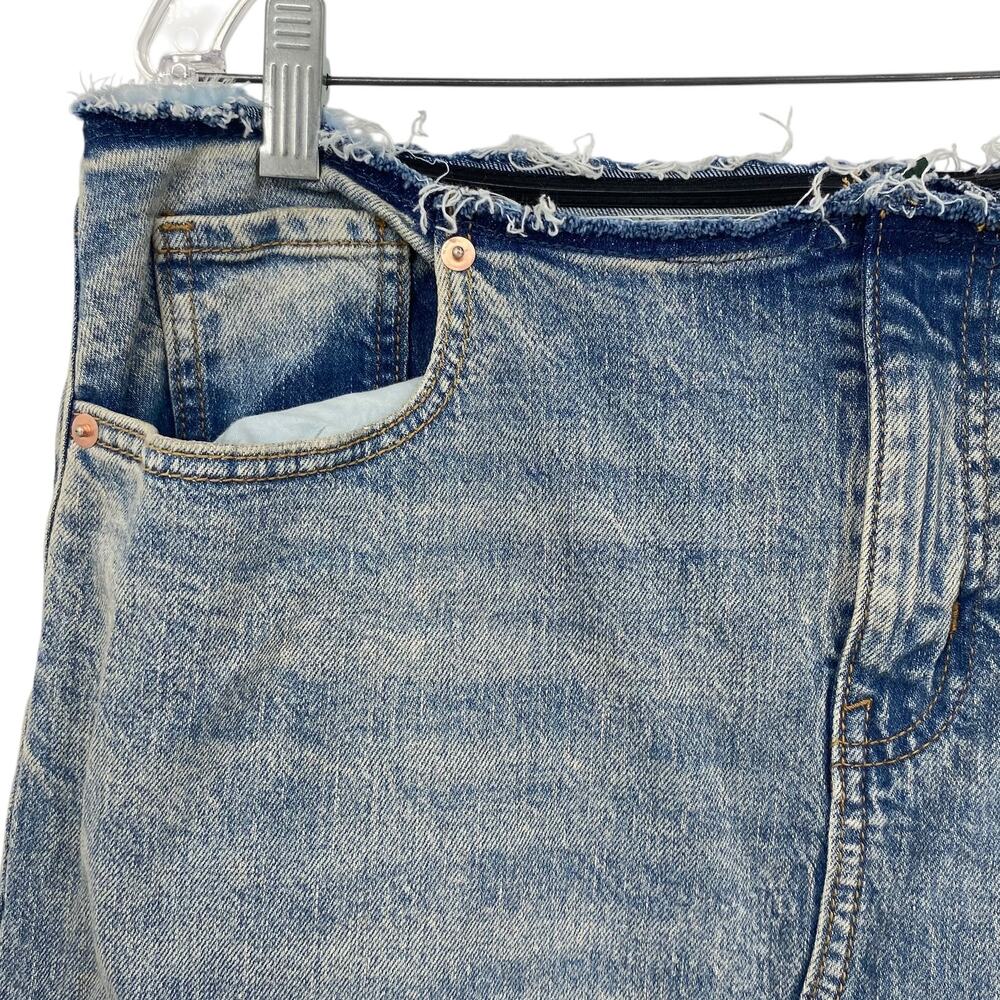 NEW WILD FABLE Low Rise Denim Midi Skirt Blue Size 10 Slit Hem Boho Chic Y2K - Picture 5 of 9